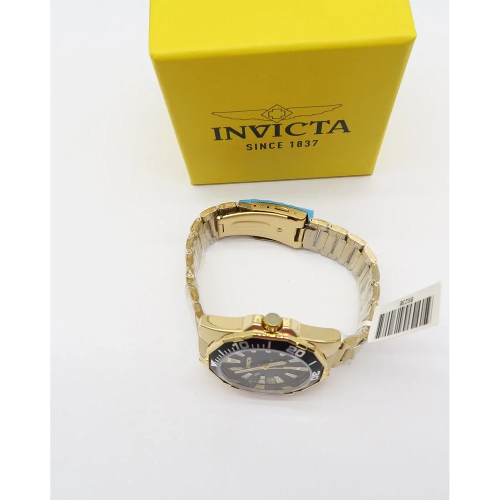 Invicta Diver Meridian Mens Watch 46mm Gold Tone Black Dial 69236  New